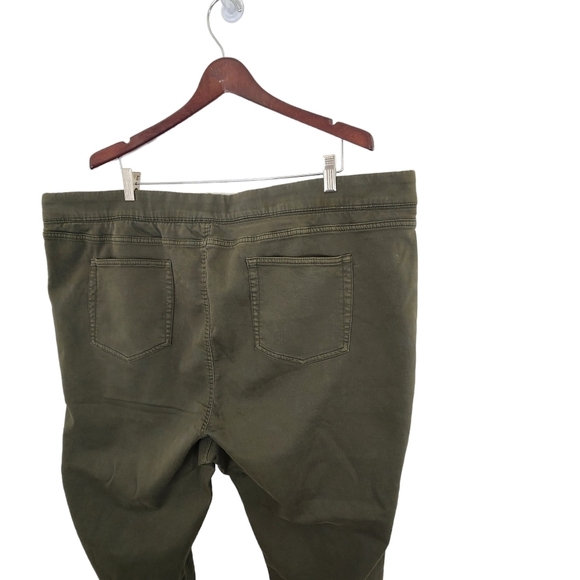 Denim&Co hunter green Women's plus size 3X pants with black pin stripes NWT - Picture 10 of 12